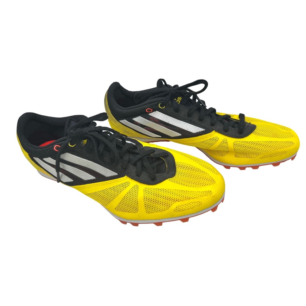 Adidas Adizero Track and Field Mens 10 Yellow Black Running Shoes No Spikes